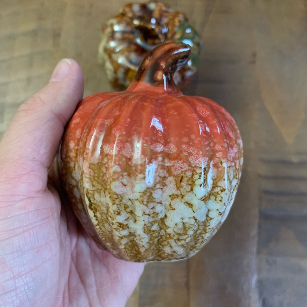 🏠 [home]  3 decorative ceramic pumpkin set - Picture 3 of 6